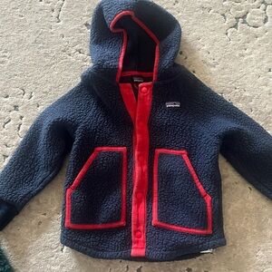 Patagonia Blue Fleece with Red Accents